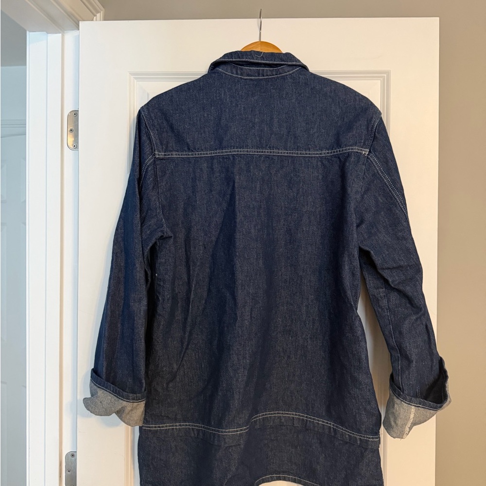 Pilcro (Anthropologie) Dark Blue Denim Mini Dress with Zip Front - Picture 2 of 4